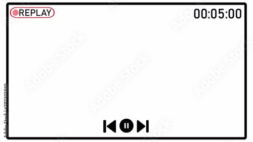 Modern replay button animation featuring a clean playback loop icon with smooth motion. Perfect for video players, YouTube content, social media, presentations, mobile apps, websites, user interface d
