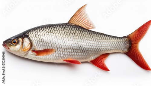 roach fish isolated on white background fish cutout