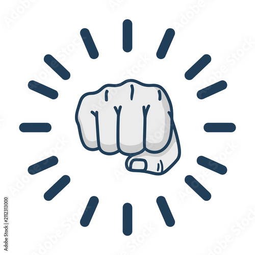 фотографія Fist surrounded by lines symbolizing strength and energy