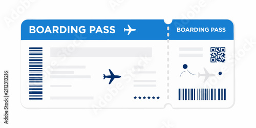 Airline boarding pass ticket vector flight coupon isolated