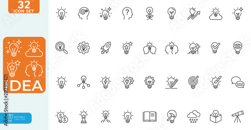 Obraz na płótnie Idea Vector illustration line editable Icons set