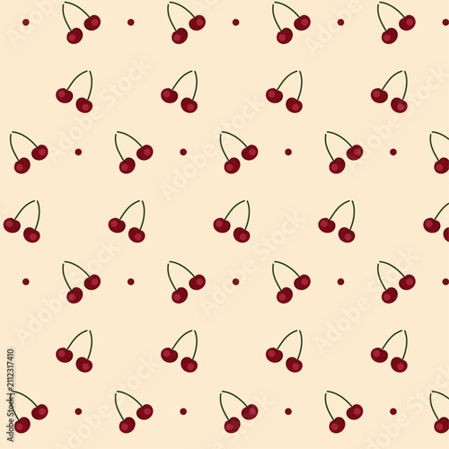 seamless pattern with sweet mini cherry