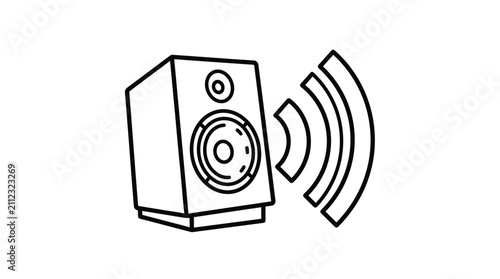 Canvas Print Speaker With Sound Waves Silhouette On Transparent Background