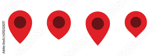 Canvas Print Red location pin icons set