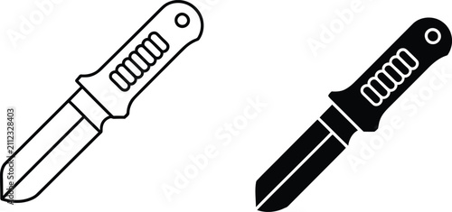 Professional utility knife icon set vector illustration