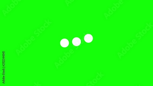 Typing loading dots, Minimal typing loading dots animation on green background. symbolizing message sending, chat response, waiting indicator, and online communication status.