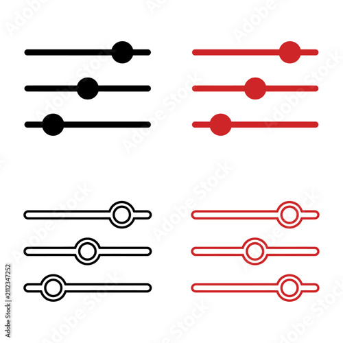 Minimal Slider Control Icon Set