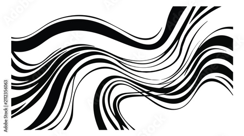 Foto abstract flowing black lines with curved shapes and dynamic motion for digital a