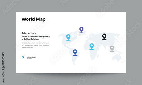 World Map Slide Presentation Template | Global & Geographic Data Design