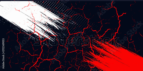 Abstract long led lights in a water surface. Design. Floating 3D stripes in a black abstract endless lake.