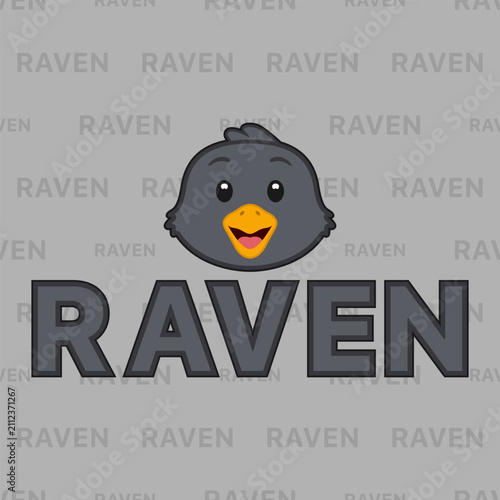 Vector raven logo with text