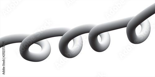 Фотография 3D Abstract Spiral Tube Background, Monochrome Black and White Curved Swirl Line