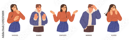 фотографія Emotional man and woman showing feelings