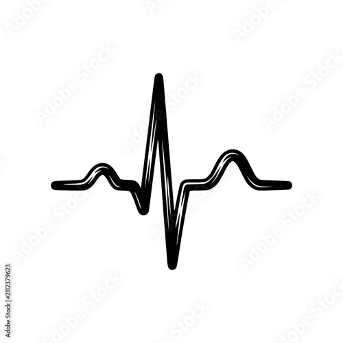 Heartbeat Line Graphic: A minimalist graphic representing a heartbeat or EKG line in bold black strokes, symbolizing life, health, and vital signs.