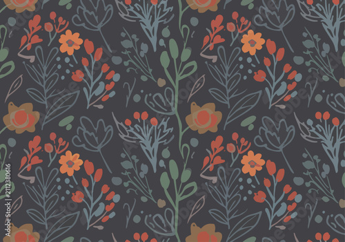 Colorful Wildflower Pattern Background for Creative Textile Applications