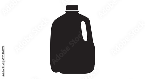 Obraz na płótnie Plastic milk jug silhouette against a white background