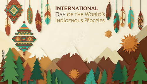 Indigenous Peoples' Day celebration with traditional decorations. Cultural event honoring indigenous heritage and traditions.