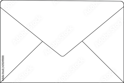 Fotografie Minimalist one line envelope illustration in continuous line style