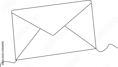 фотографія Minimalist one line envelope illustration in continuous line style