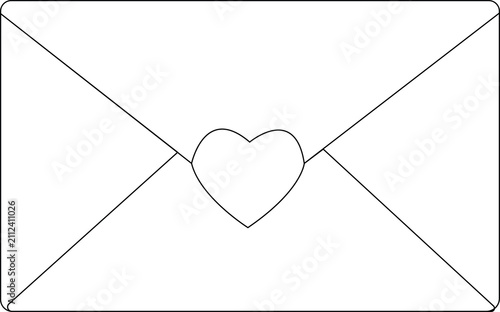 Fotografie Minimalist one line envelope illustration in continuous line style