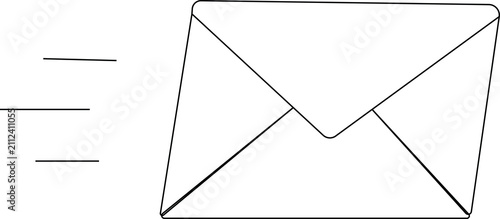 Принти на полотні Minimalist one line envelope illustration in continuous line style