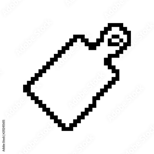 Pixel art cutting board outline.