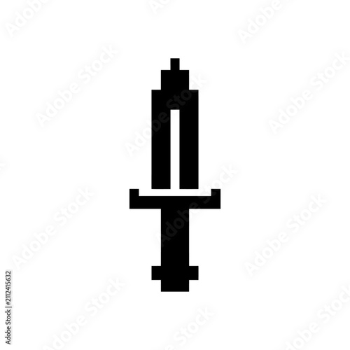 Pixel art dagger weapon icon.