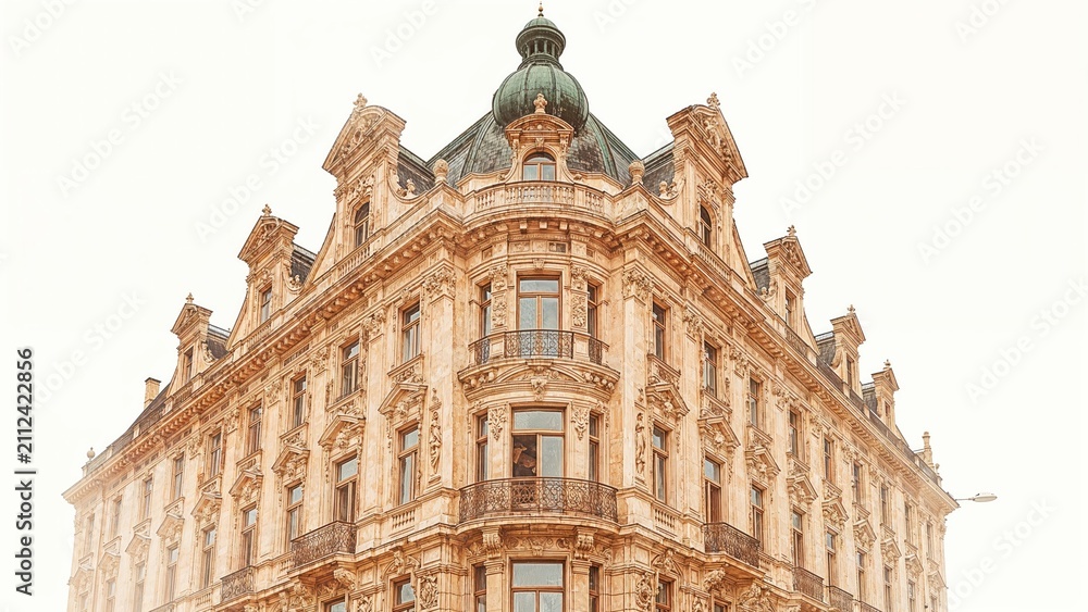 Obraz premium Building architecture with ornate details and a domed roof, showcasing historical design and craftsmanship.