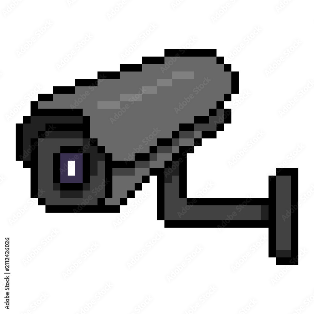 Fototapeta premium Single Pixel Art CCTV Icon