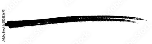 Black hand-drawn marker pen stroke line on a transparent background