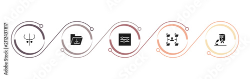 filled web icons set - darkness, download file, on slider, multitasking man. editable vector for web and mobile ui