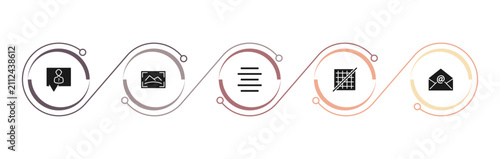 Fotografie filled user interface icons set - anonymous message, photo size, justify, grid off