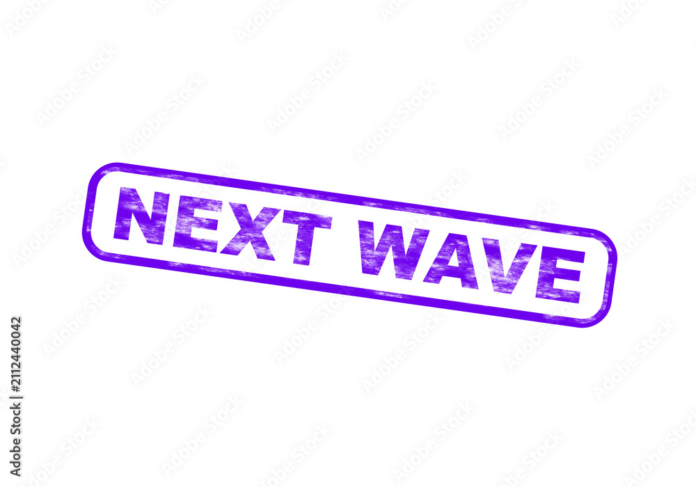 Obraz premium Purple next wave text stamp isolated on a transparent background