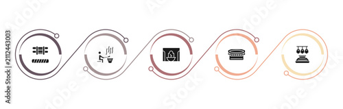 Konstfotografi filled sauna icons set - brine cabin, earth sauna, hamam, laconium