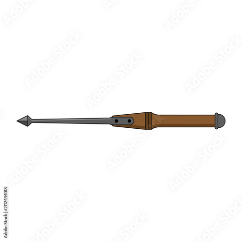 Принти на полотні Detailed vector illustration of a traditional woodworking gouge tool isolated on