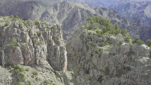 A drone video of the Caucasus Mountains, the Dzhily‑Su Valley, and the Pkhia Pass, Arkhyz, Russia, 2026.


