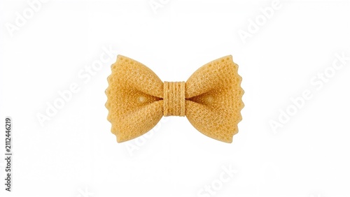 Farfalle pasta shaped like a bow tie.
