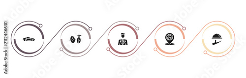 Konstfotografi filled luxury icons set - lux car, cufflinks, business man, jewelry store