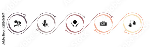 Cuadro en lienzo filled law and justice icons set - bribery, evidence, qualified protection, employment