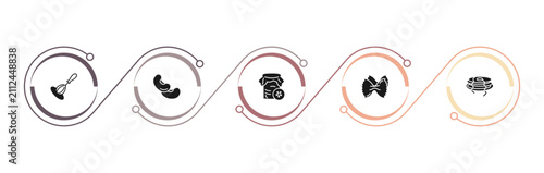 Foto filled gastronomy icons set - whisk, beans, pickle, aroni