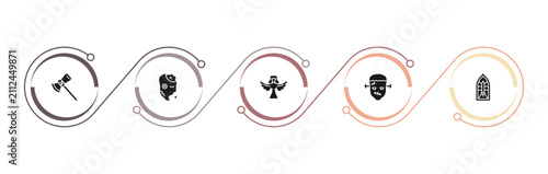 Принти на полотні filled fairy tale icons set - thor, zombie, harpy, frankenstein