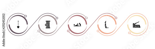 Konstfotografi filled construction and tools icons set - spade, copper, planer, jackknife
