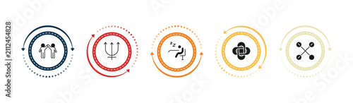 Obraz na plátně filled zodiac icons set - friendship, neptune, lethargy, hypocrisy