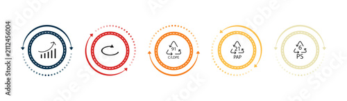 Картината върху платно filled user interface icons set - arrow heading up, loop arrow, 91 c/ldpe, 21 pap