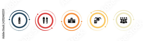Foto filled hockey icons set - drink, shin, medical kit, commerce