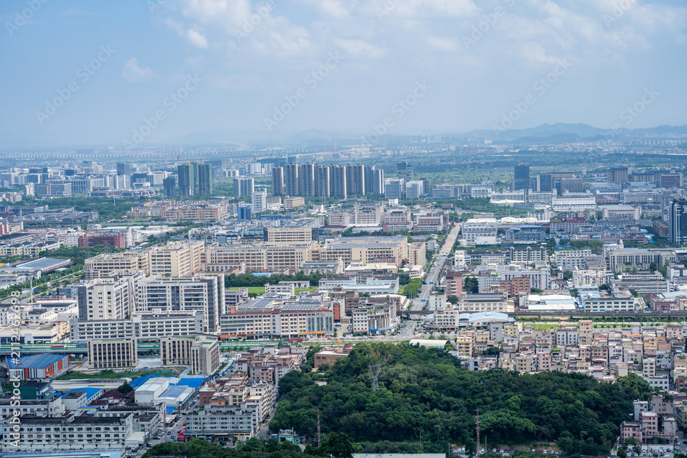 Fototapeta premium Cityscape of Jiangmen, Guangdong Province, China