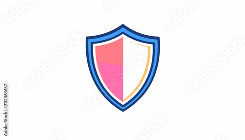 Shield protection symbol icon graphic.