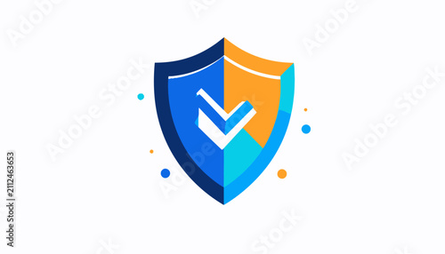 Shield with Checkmark Logo Design.