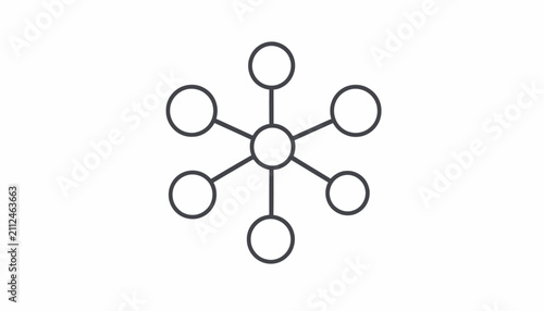 Simple Black and White Network Diagram.
