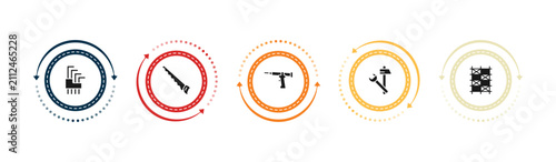 Quadro su tela filled construction and tools icons set - allen keys, handsaw, sealant gun, improvement